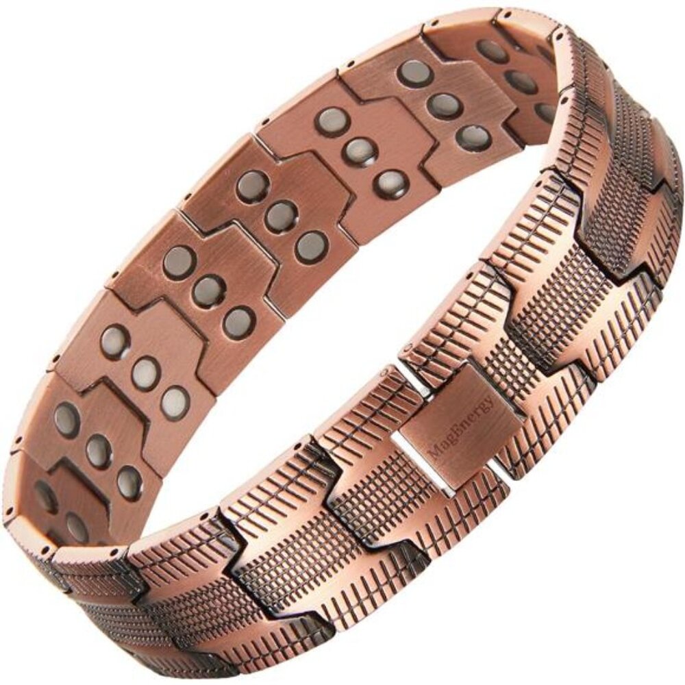Mens Copper Bracelet Magnetic Wristband Adjustable 3X Therapy Jewelry Gift
